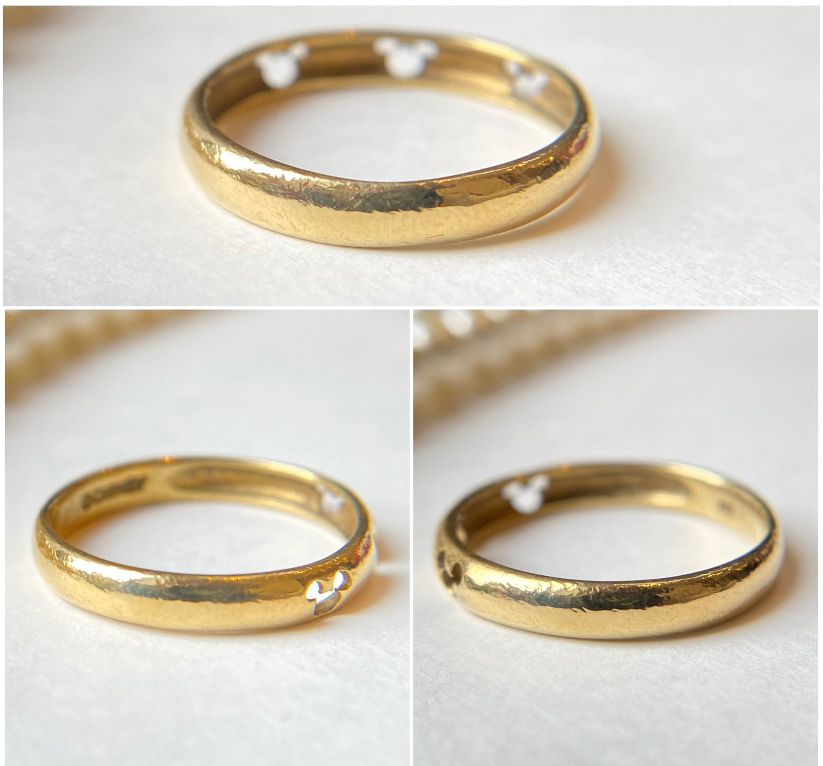 【買取店】K18 公式 ディズニー 透かし 甲丸リング 15号 2.5g 買取店】K18 公式 ディズニー 透かし 甲丸リング 15号 2.5g C1741