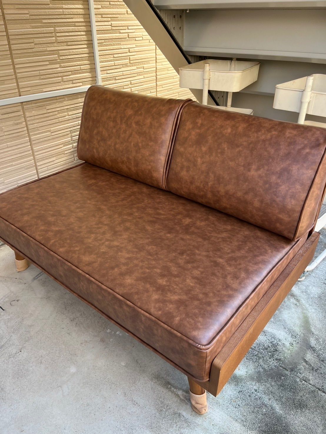 送料無料 ブラウン 座椅子 ソファベッド リクライニング 250811-4