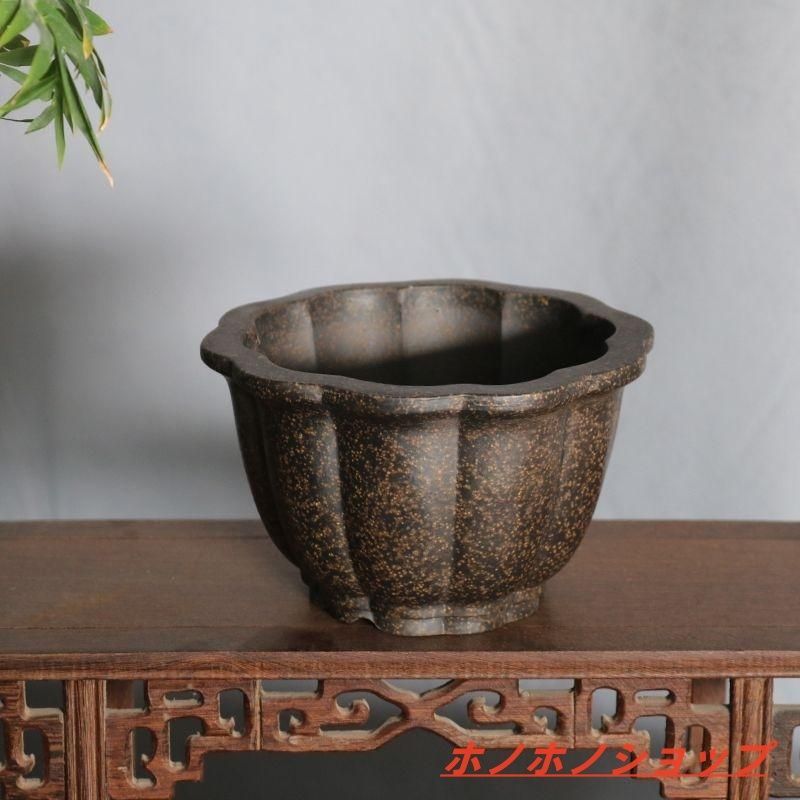 紫砂鉢 雲足大飄口四方鉢 弾子鉢 盆栽鉢 植木鉢 小品盆栽鉢 大品