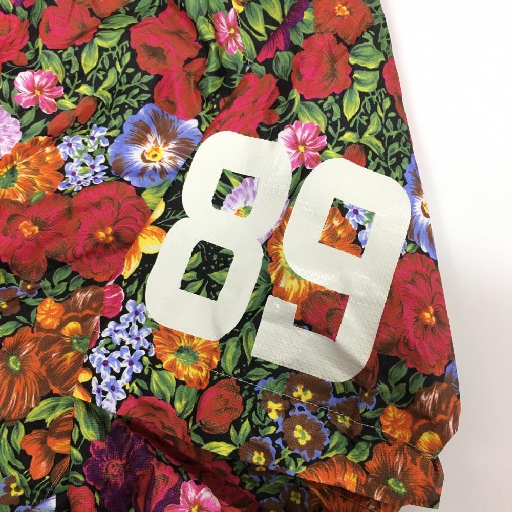 パーリーゲイツ 2WAYスニード 黒×レッド 花柄 袖着脱可 ブルゾン