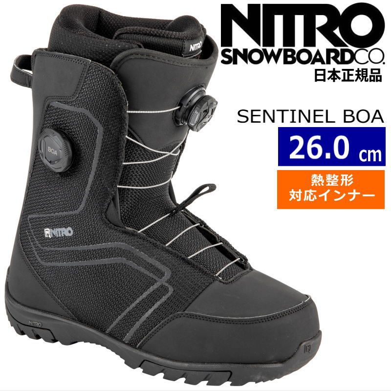 23-24 NITRO SENTINEL BOA カラー:True Black 26cm ナイトロ センチネル ボア メンズ スノーボードブーツ 日本正規品