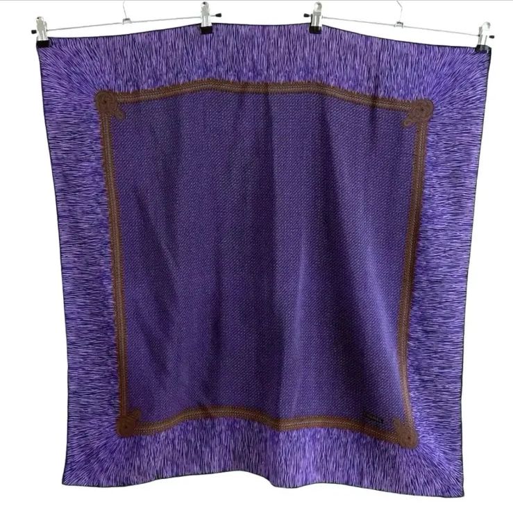 CHANEL シルク 102cm スカーフ パープル d6 パープル（ブランド