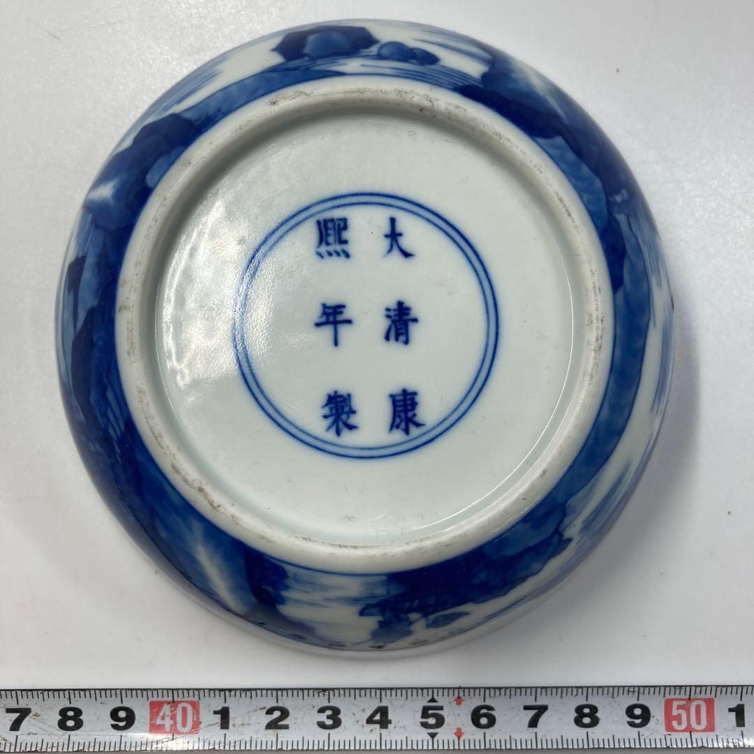 中国清時代　最上手　大清康熙年製　青花鉢　直径12.2㎝　東Y5-1127☆2F 中国清時代 最上手 大清康熙年製 青花鉢 直径12.2㎝ 東Y5-1127