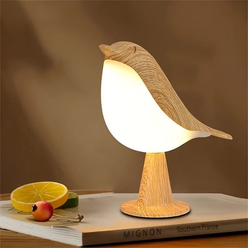 ナイトライト 鳥 充電式 タッチコントロール つばめ 鳩 ペンギン LED ライト3色 照明 デスク 寝室 キャンプ 屋外 屋内 ブラウン ダークブラウン
