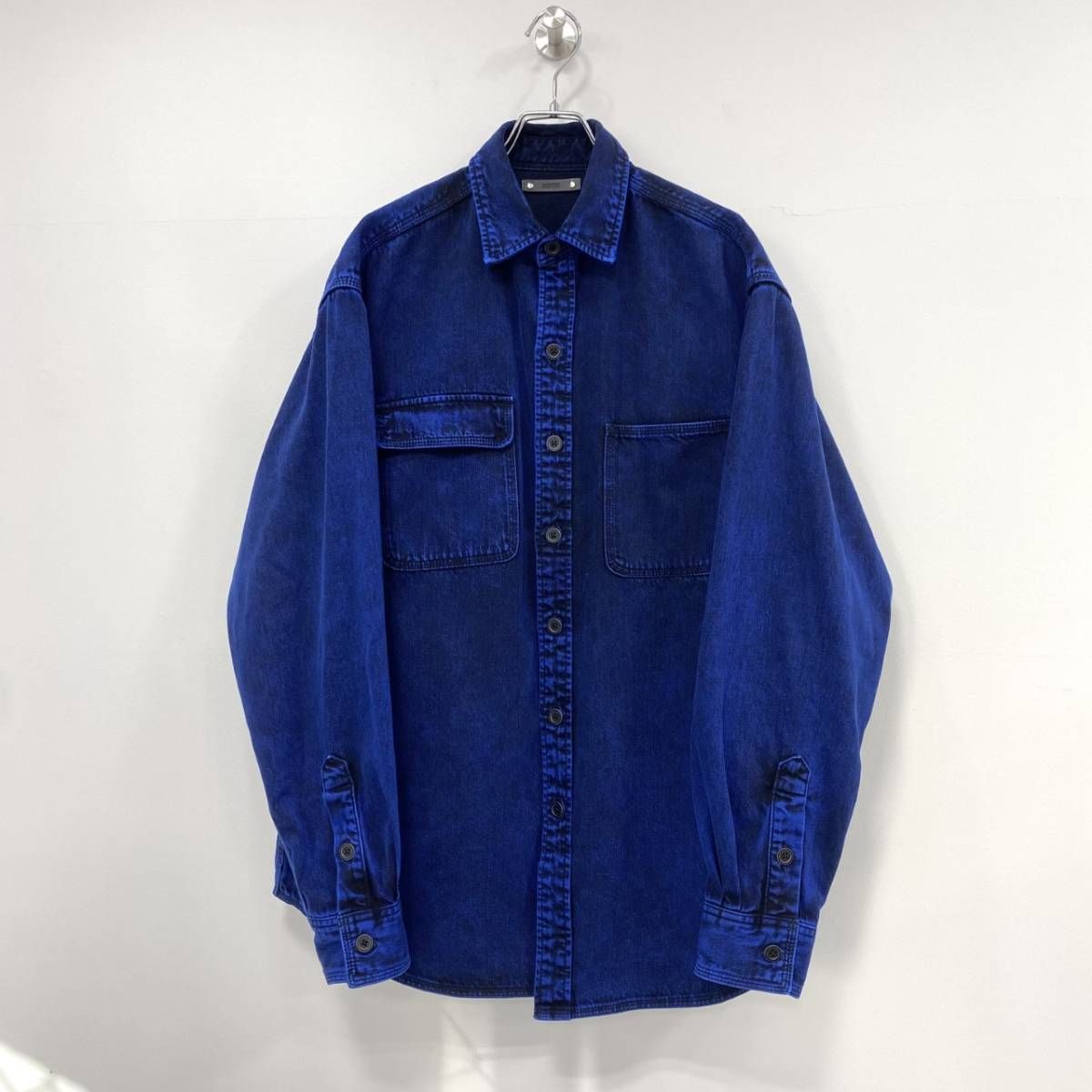 MINEDENIM / Bleach Overdyed Denim/長袖シャツ/M/コットン/BLU/2210-5002-38-022 Minedenim Bleach Overdyed Denim Over SH