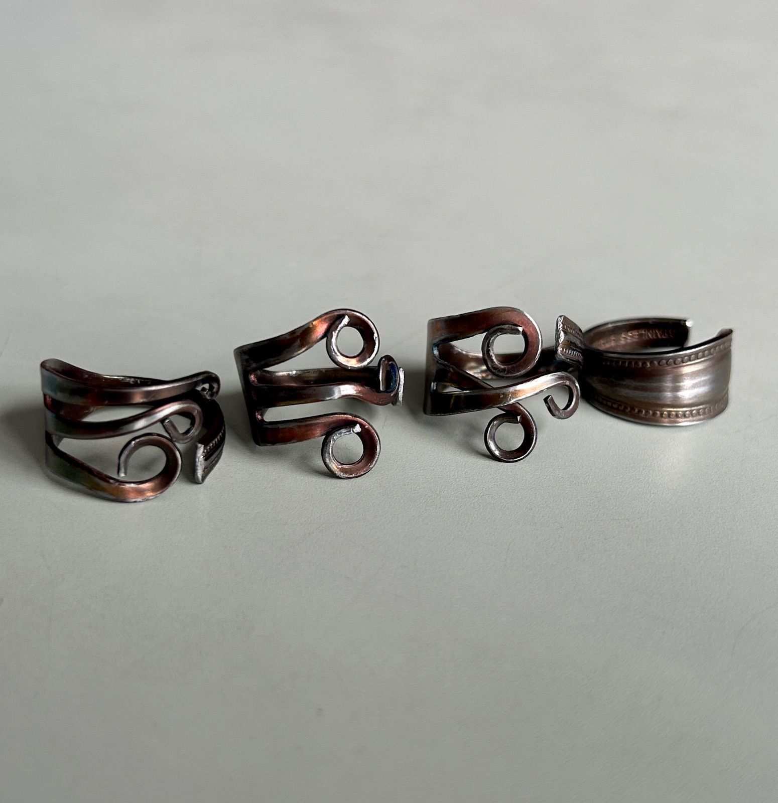 スプーンリング フォークリング エイジング加工 ビンテージ加工 セット 