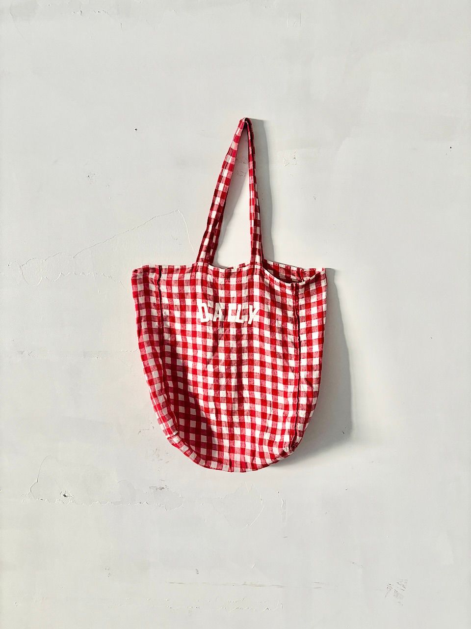 LONGTRACKFOODS リネンギンガムトートバッグ 中古・古着通販