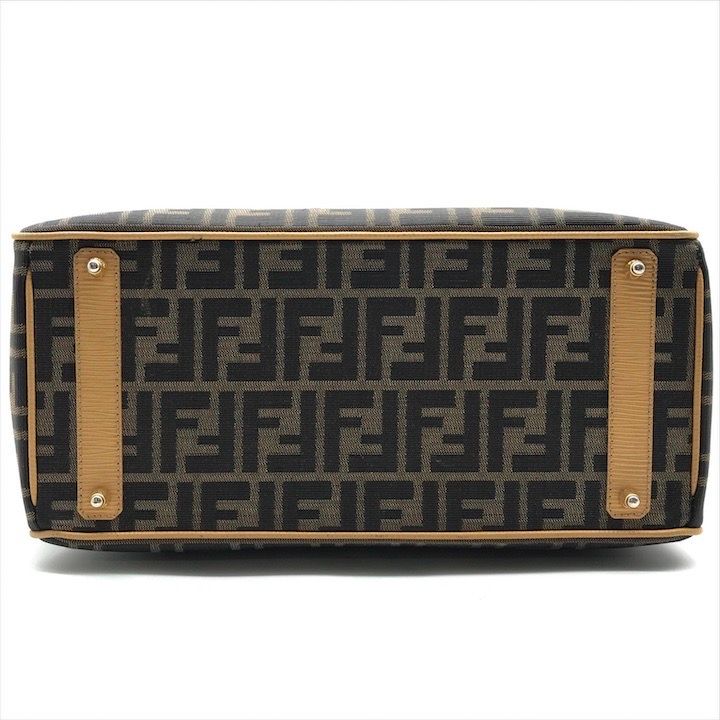 良品 FENDI フェンディ ズッカ柄 キャンバス エピレザー 2WAY ハンド  