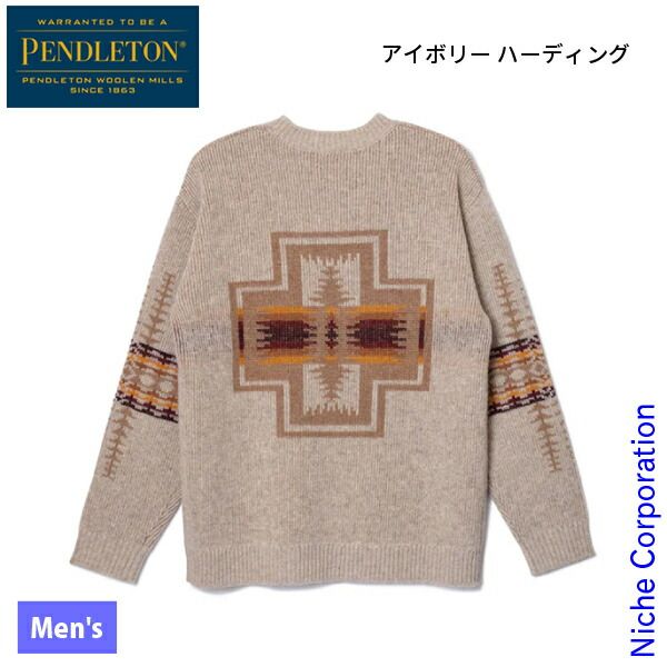 ペンドルトン ロングスリーブ シェトランド ウール クールネック プルオーバー 19800152 028 アイボリー ハーディング L