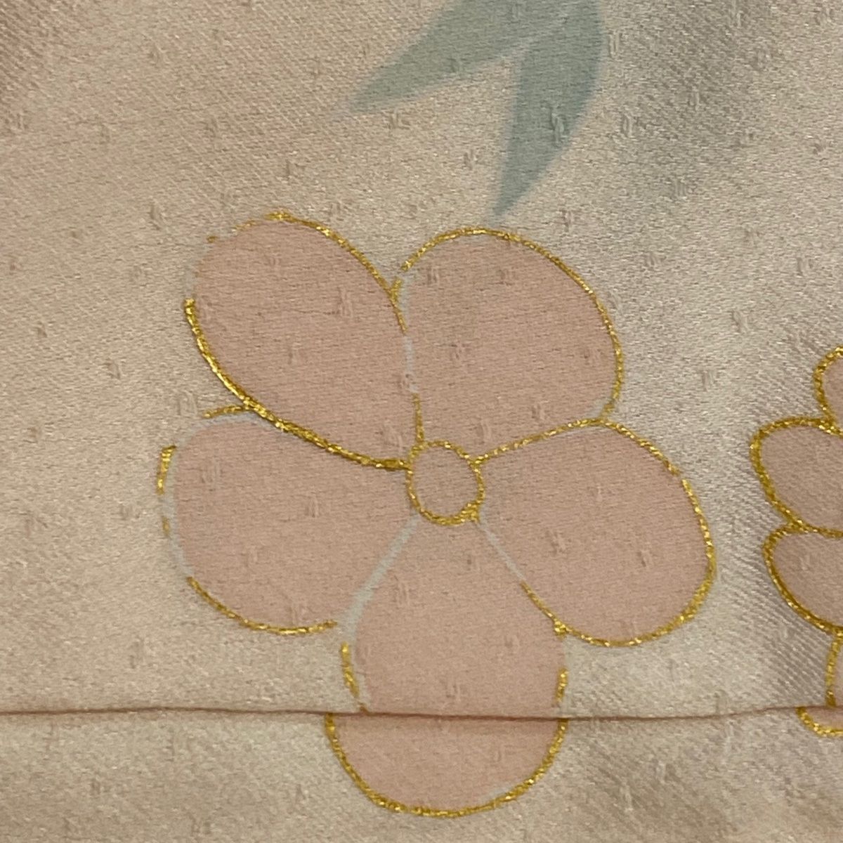 訪問着 身丈160cm 裄丈65.5cm M 袷 菊 紅葉 刺繍 金彩 クリーム