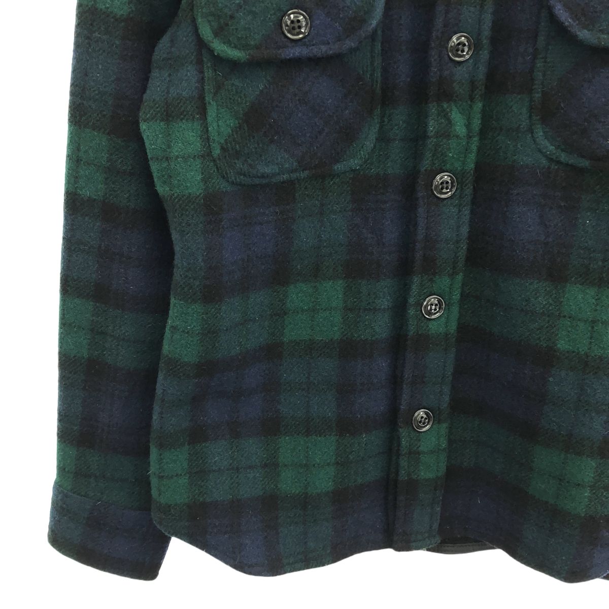 FIDELITY / フィデリティ | ブラックウォッチ チェック ウール CPO ジャケット | M | ネイビー / グリーン | メンズ