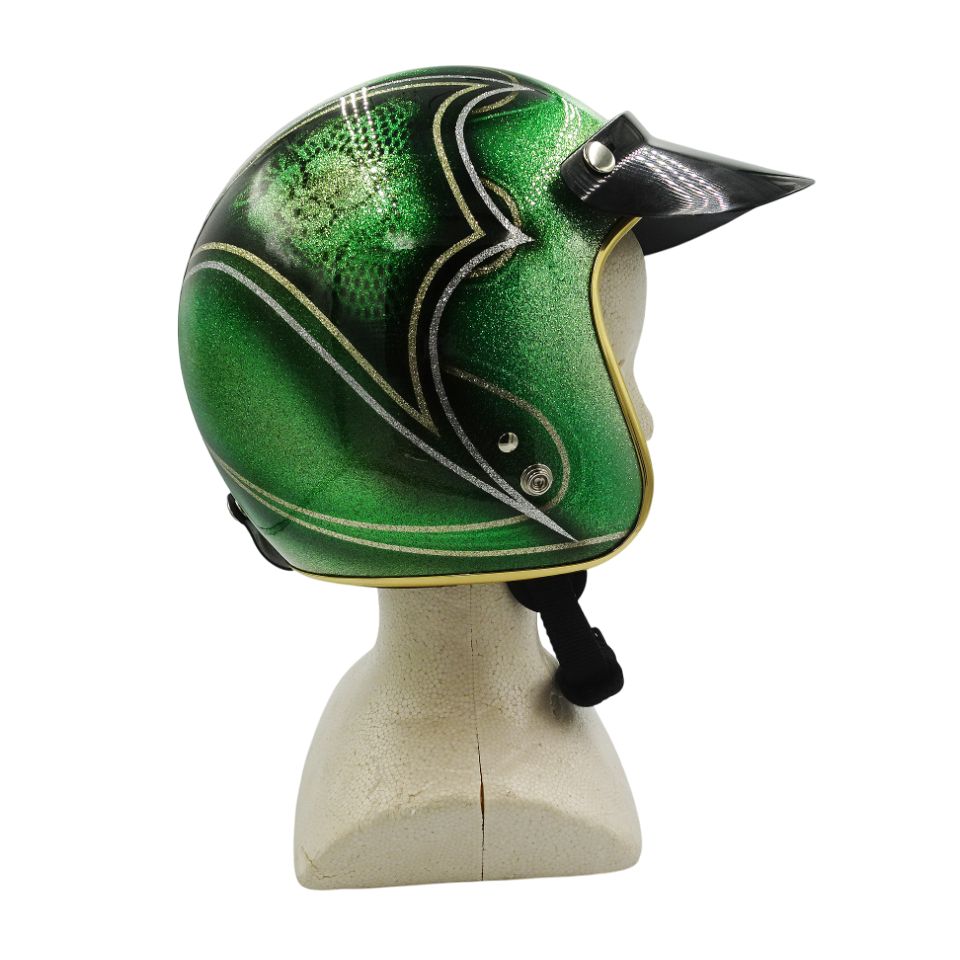 煌びやかなカスタムスタイル!! ジェットヘルメット ラメ入り フリーサイズ 57-59cm ファッション 公道使用不可 FFCRYSTALESIA_COM