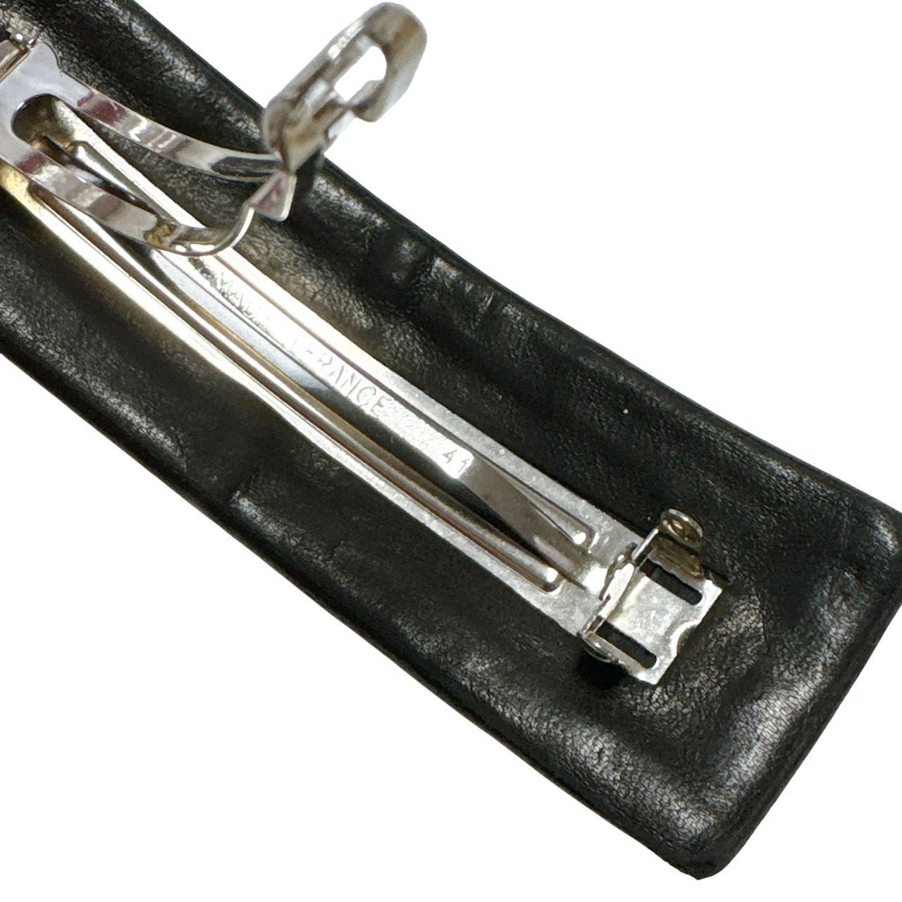 3071 CHANEL シャネル COCO レザー ヘアバレッタ ヘアークリップ