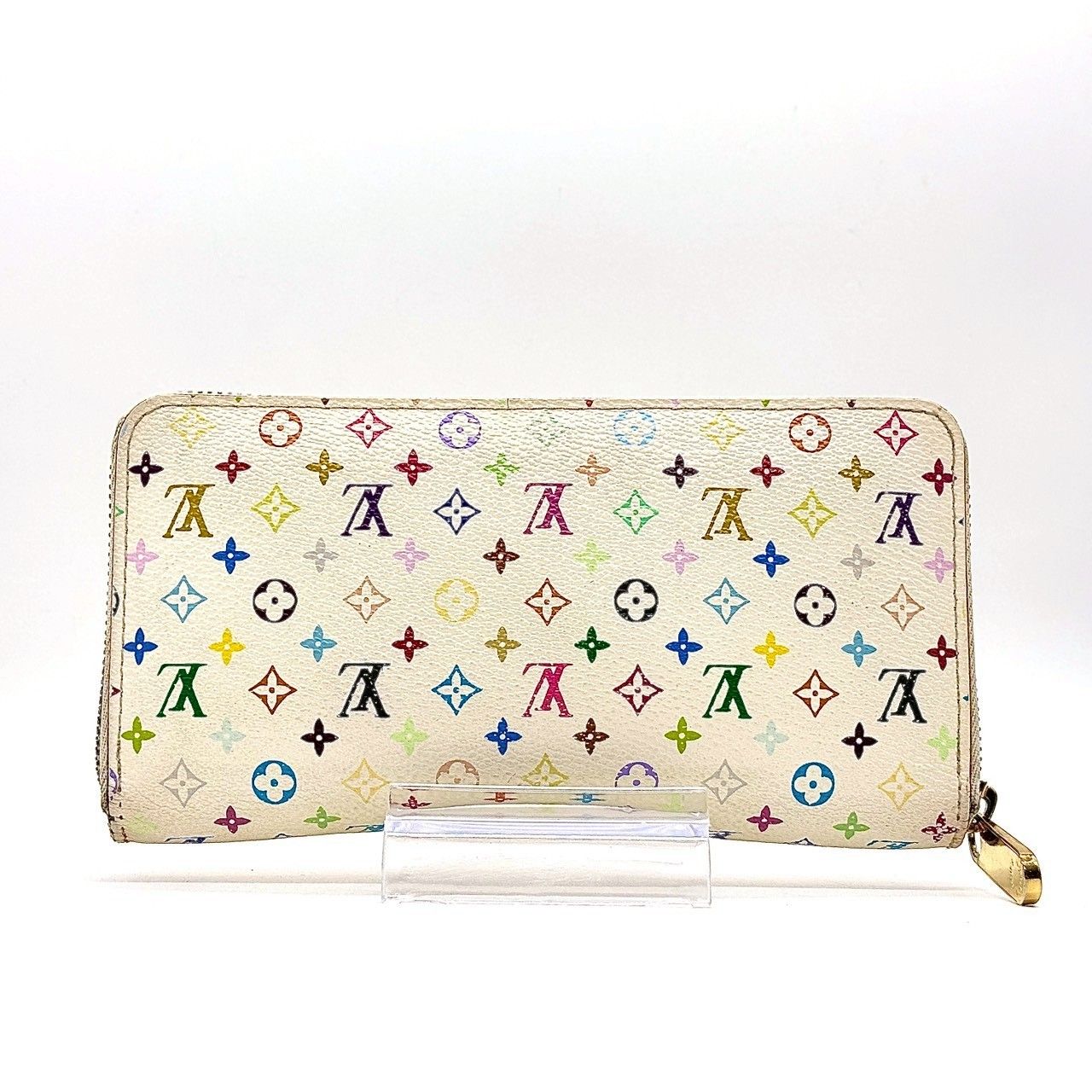 華やぐ存在感 ルイヴィトン 長財布 ジッピーウォレット モノグラムマルチ ラウンドファスナータイプ 村上隆 M60049 ブロン 白