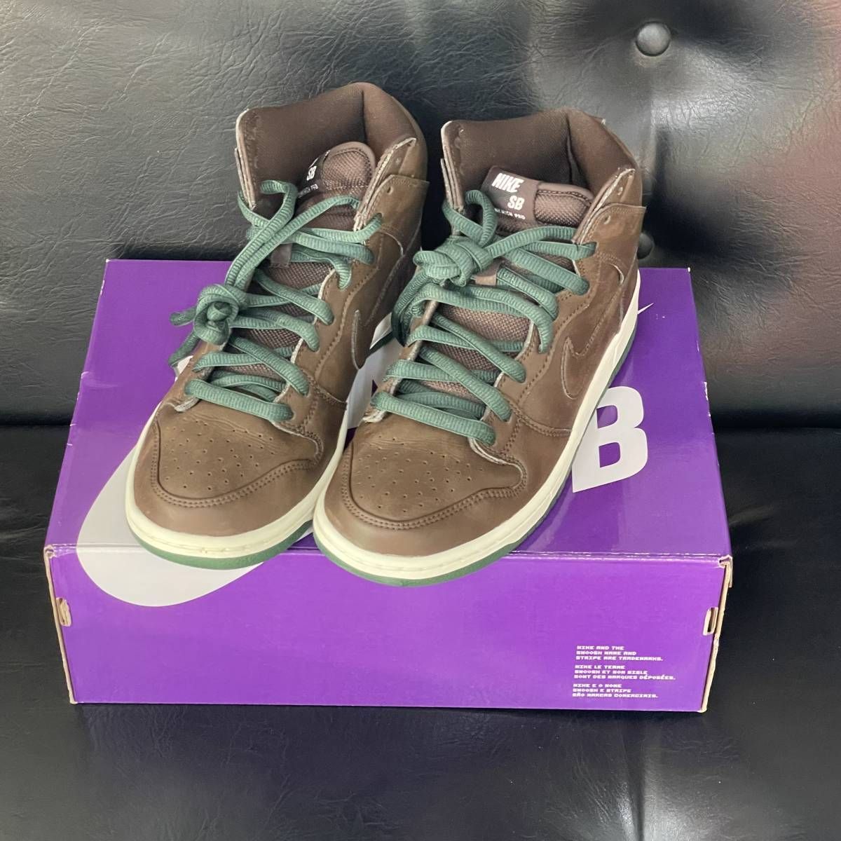 【新品未使用】Nike SB Dunk High Baroque Brown Vegan Leather CV1624-200 ナイキ ダンク ハイ  スニーカー sneaker ブラウン 茶色 green