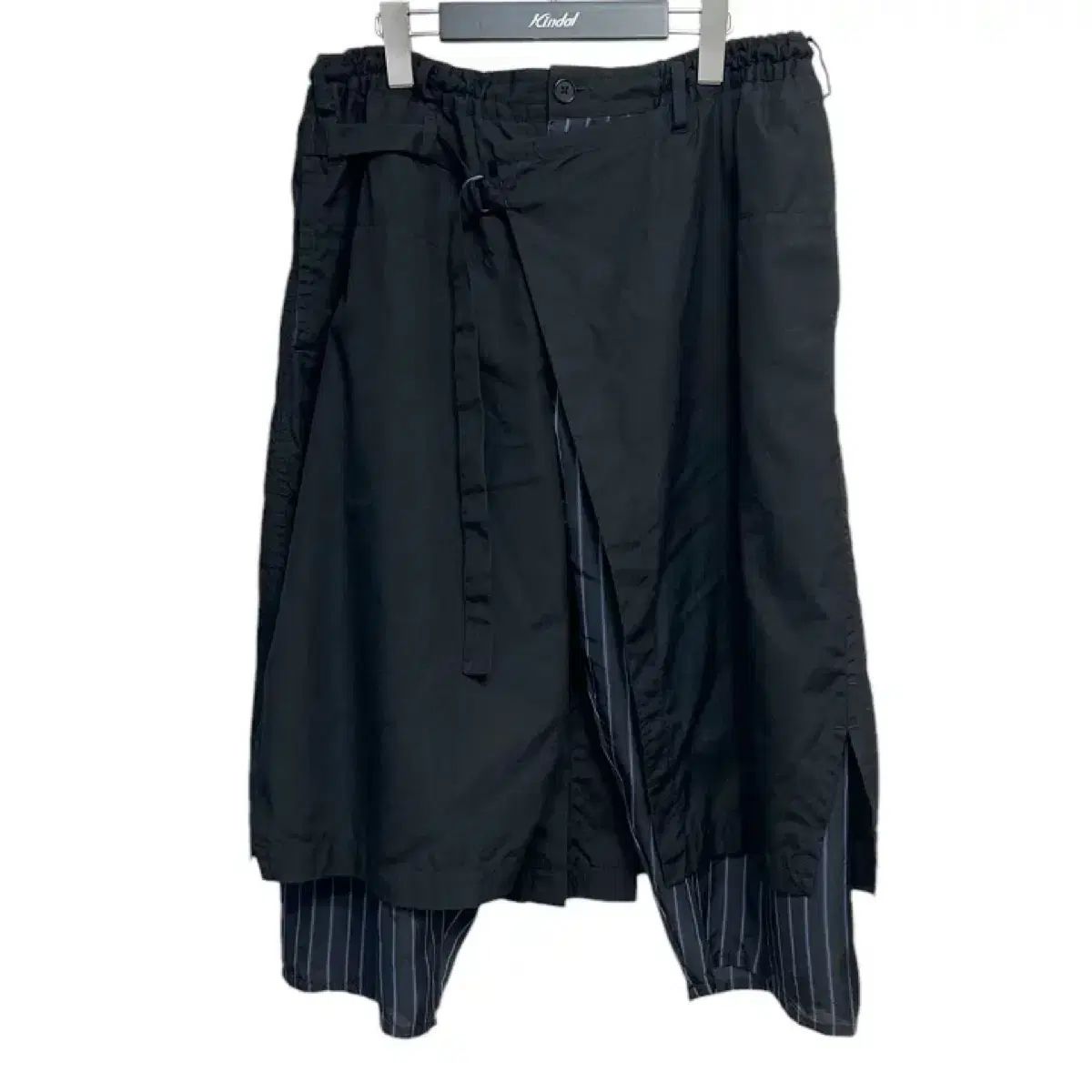 2 Yohji Yamamoto ヨウジ ヤマモト ポアオム 19ss ストライプ ラップ パンツ