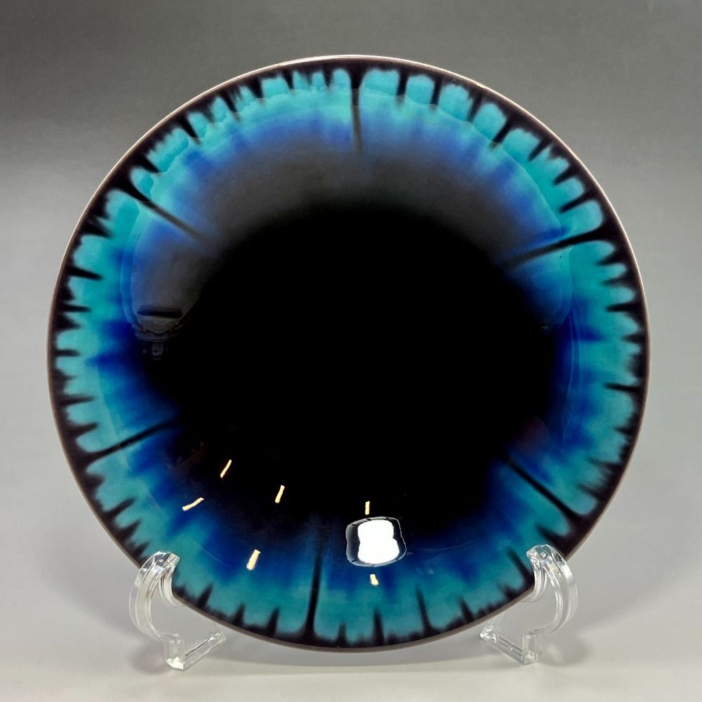 九谷焼 柳雨軒 三代八十吉 徳田正彦作 彩釉 壷 共箱 UBRA 九谷焼