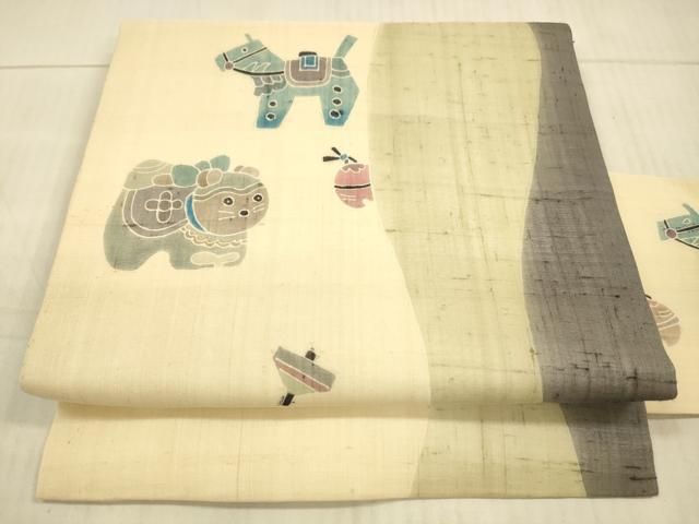 平和屋着物＊夏物　九寸名古屋帯　玩具文　正絹　逸品　DAAX8935cm 平和屋着物＊夏物 九寸名古屋帯 玩具文 正絹 逸品 DAAX8935cm - メルカリ