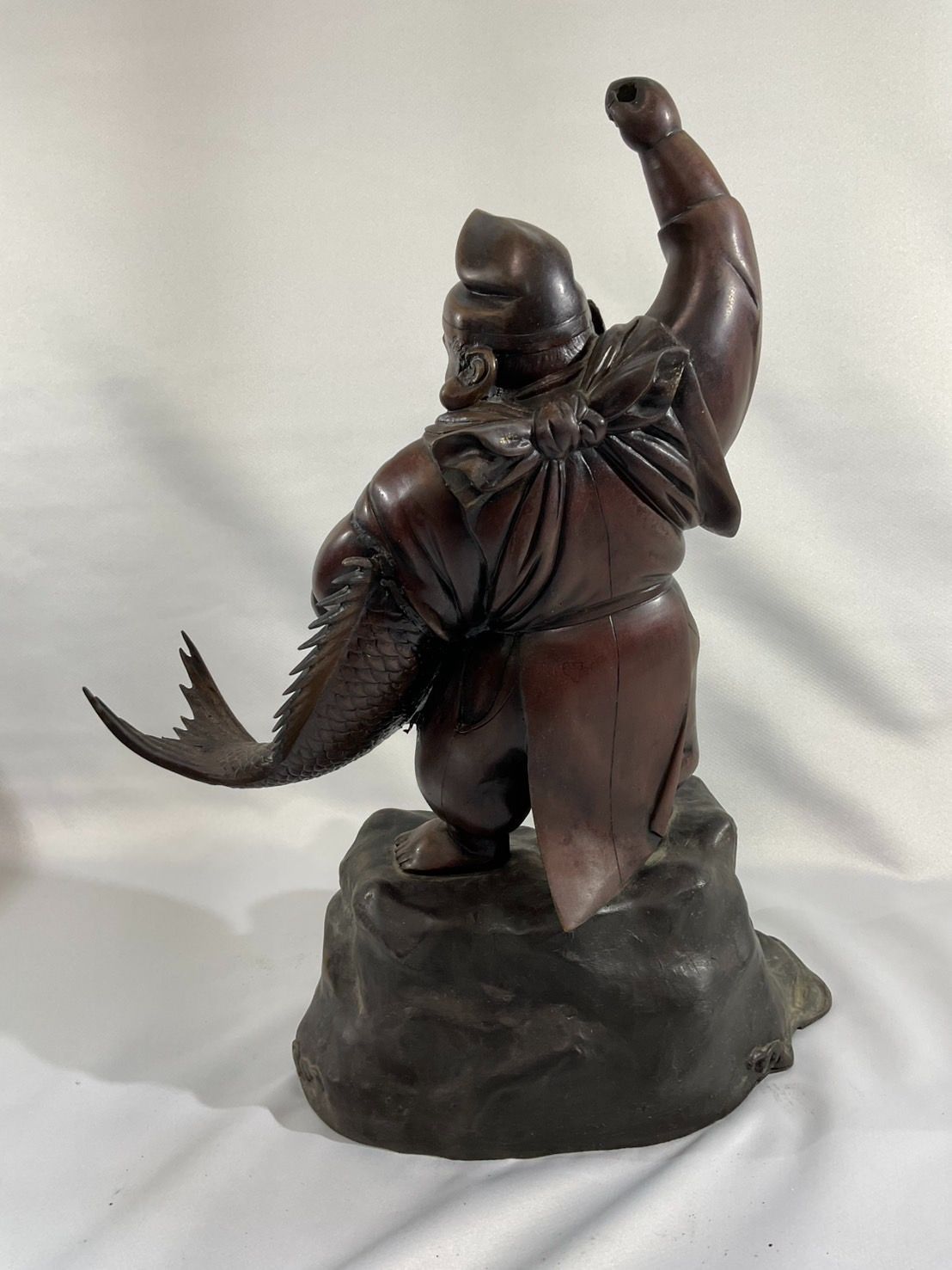 特大 恵比寿 置物 恵比寿様 縁起物 鯛抱き恵比寿 金属工芸品 【送料