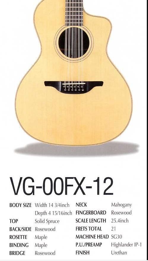 ◇VG VG-00FX-12 12弦アコースティックギター◇坂崎幸之助◇寺田楽器 