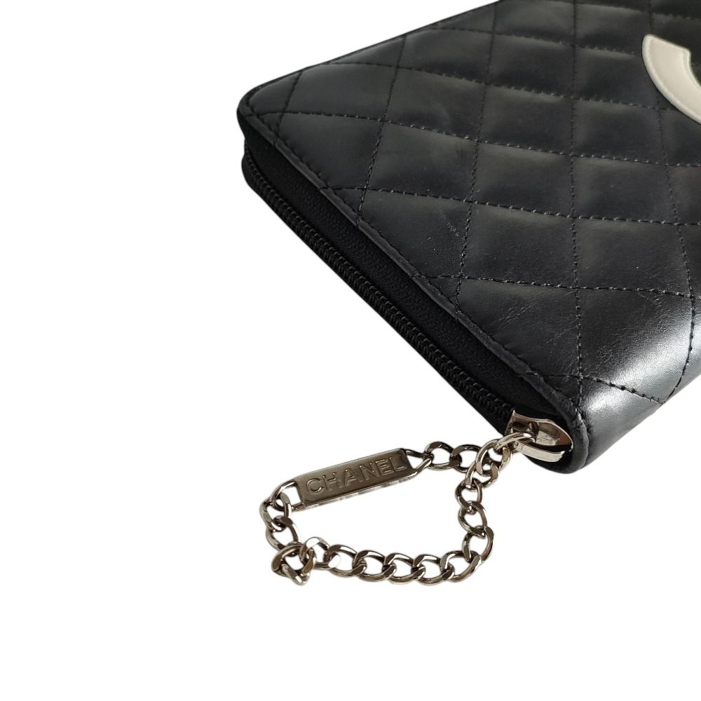 良品 CHANEL シャネル レザー カンボンライン オーガナイザー ココ