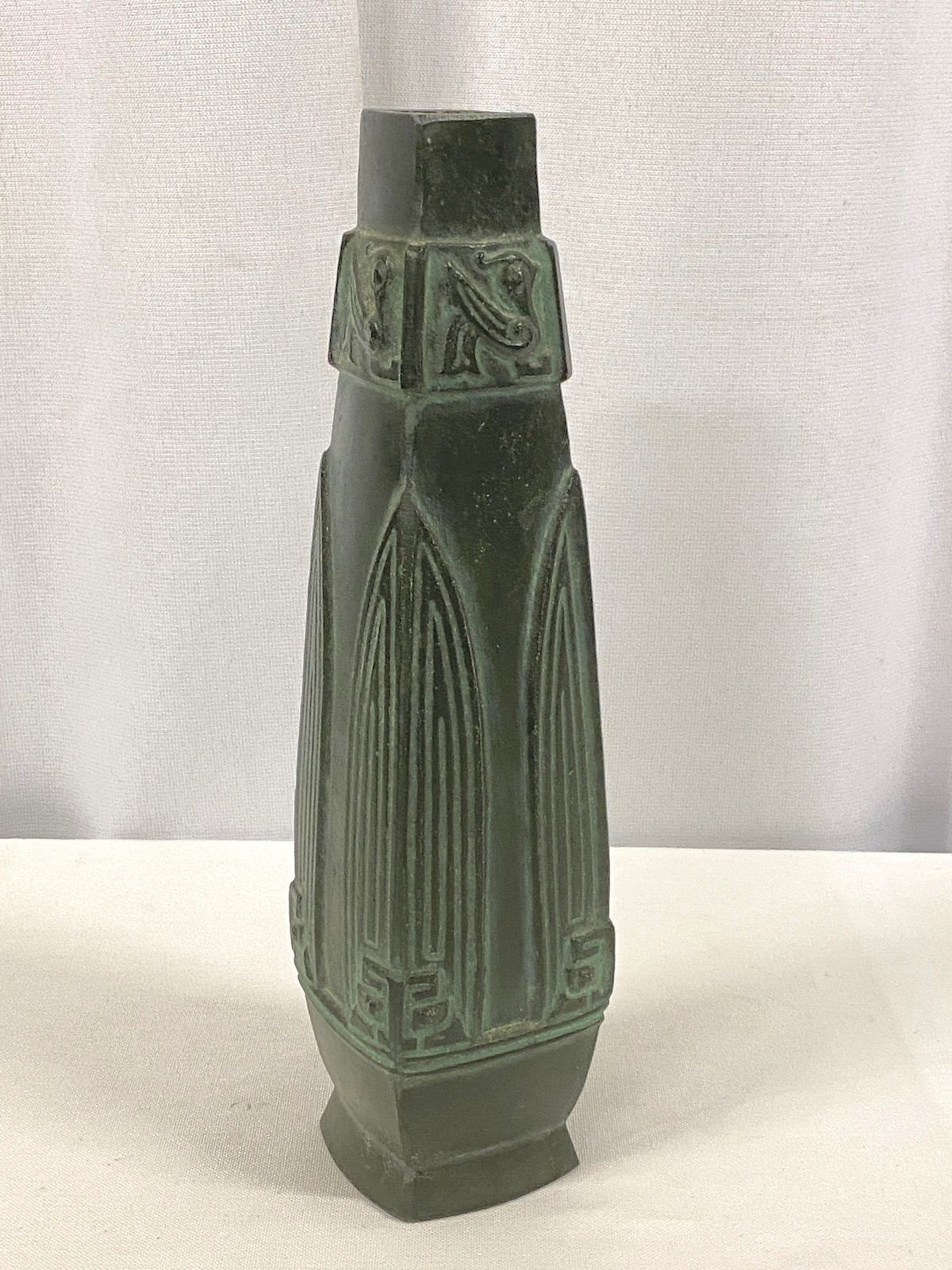 鋳銅製 池坊 御玄猪 芳幸造 華道 おげんちょ 生け花 薄端 花器 又木