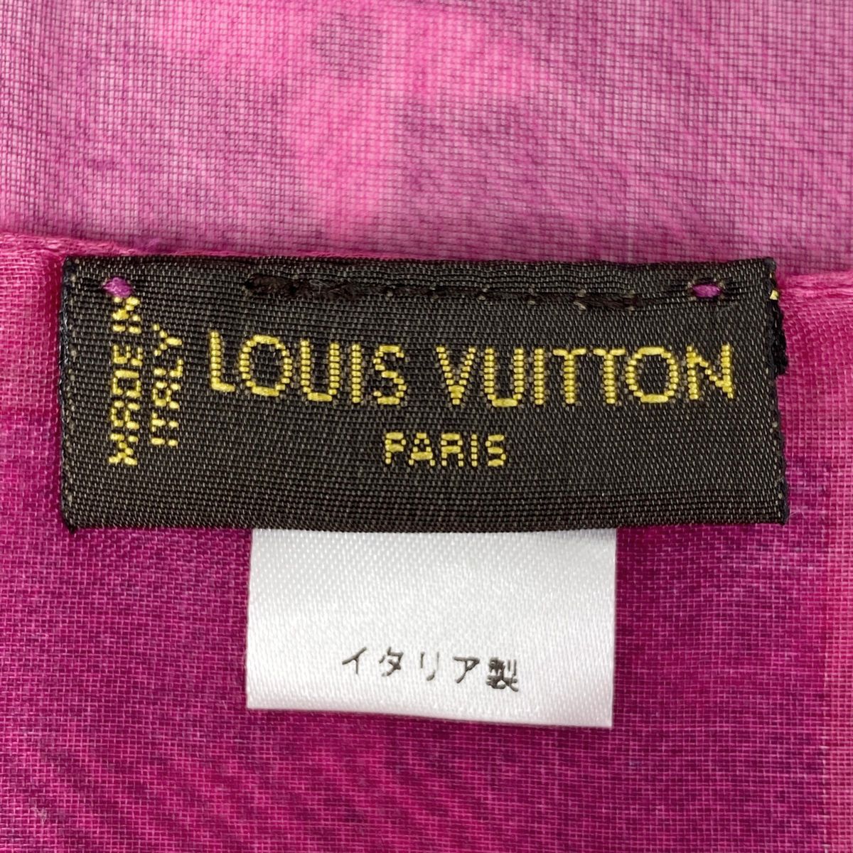 ルイ ヴィトン Louis Vuitton モノグラム柄 スカーフ ロゴ グラデーション スカーフ コットン ピンク レディース