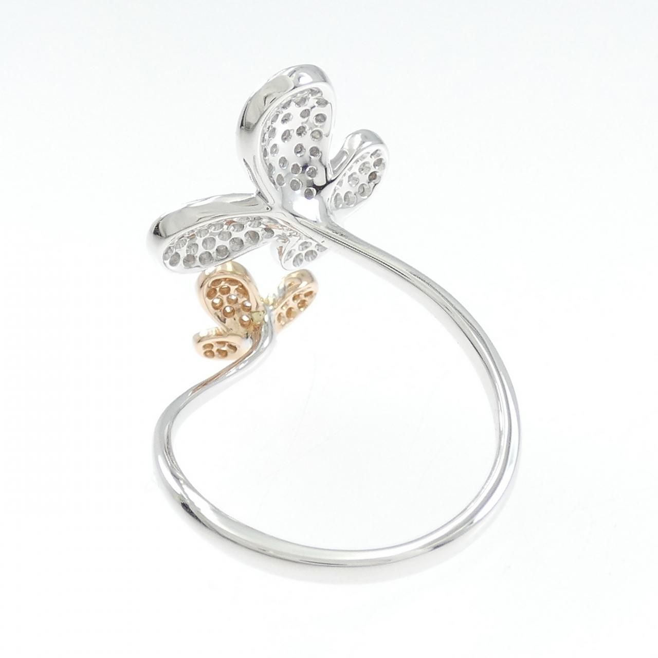 K18PG バタフライ ダイヤモンド リング バタフライモチーフ