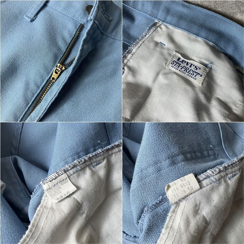 70s Levis 646 スタプレ ホップサック フレア パンツ 36 29 / 70年代 ビンテージ リーバイス ブルー STA-PREST  ベルボトム