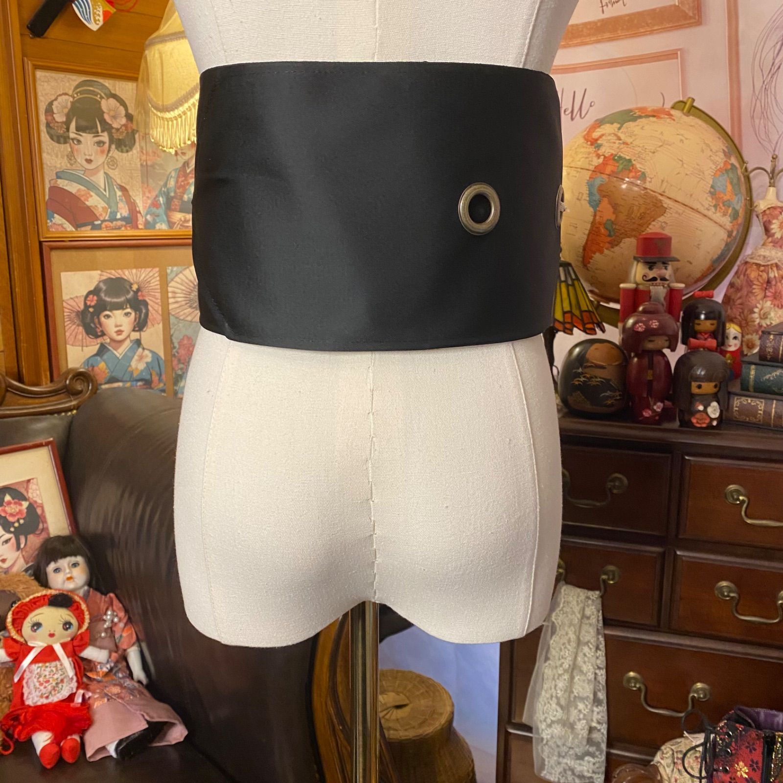和洋折衷 名古屋帯サッシュベルト リメイク 飾り帯 ハンドメイド ROB-51 和洋折衷 名古屋帯サッシュベルト リメイク 飾り帯 ハンドメイド ROB