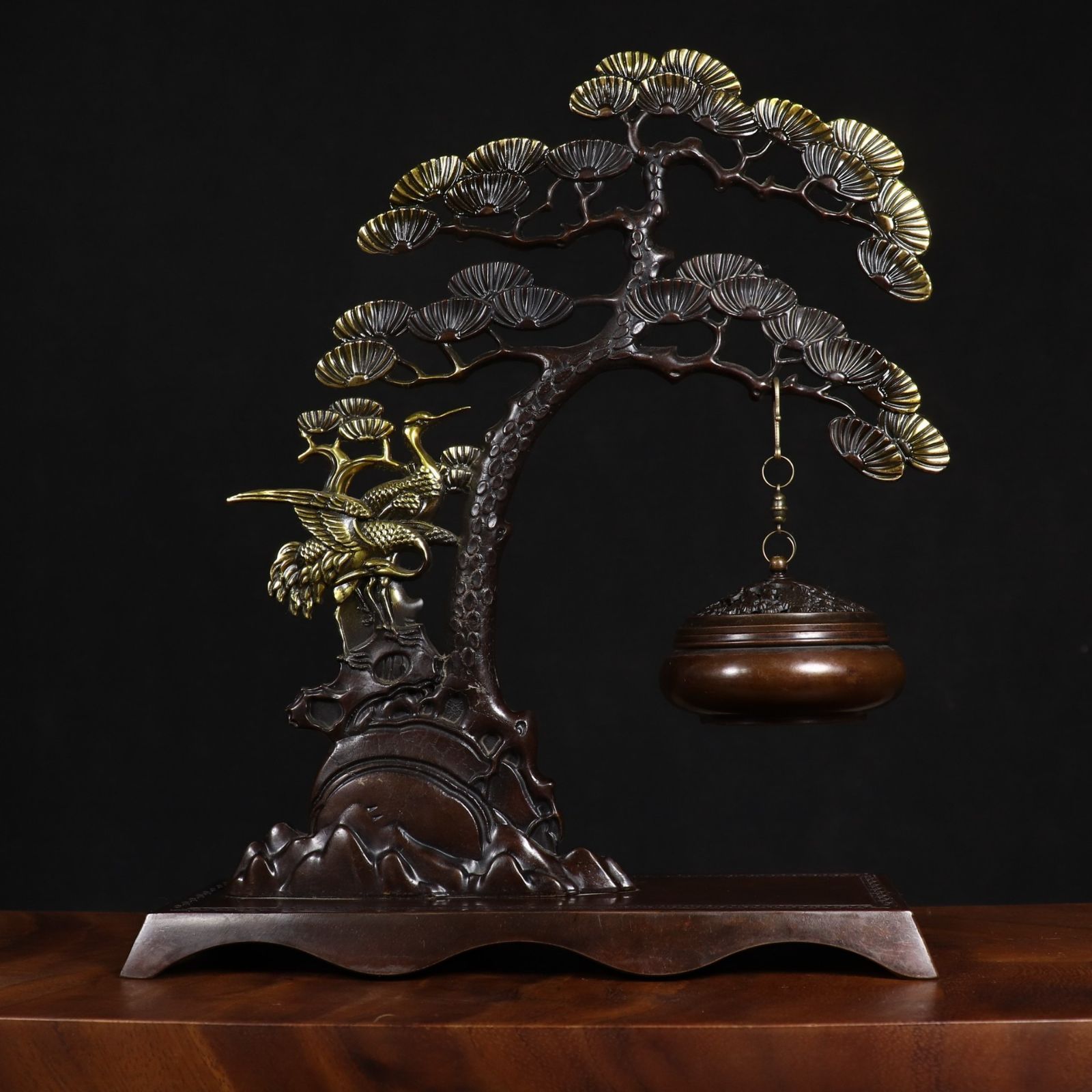香炉古美術品古道具真鍮製 吊り 香炉 鳥吊り香炉 鳥 吊り香炉 香炉 金属工芸 古美術 中国美術 中国