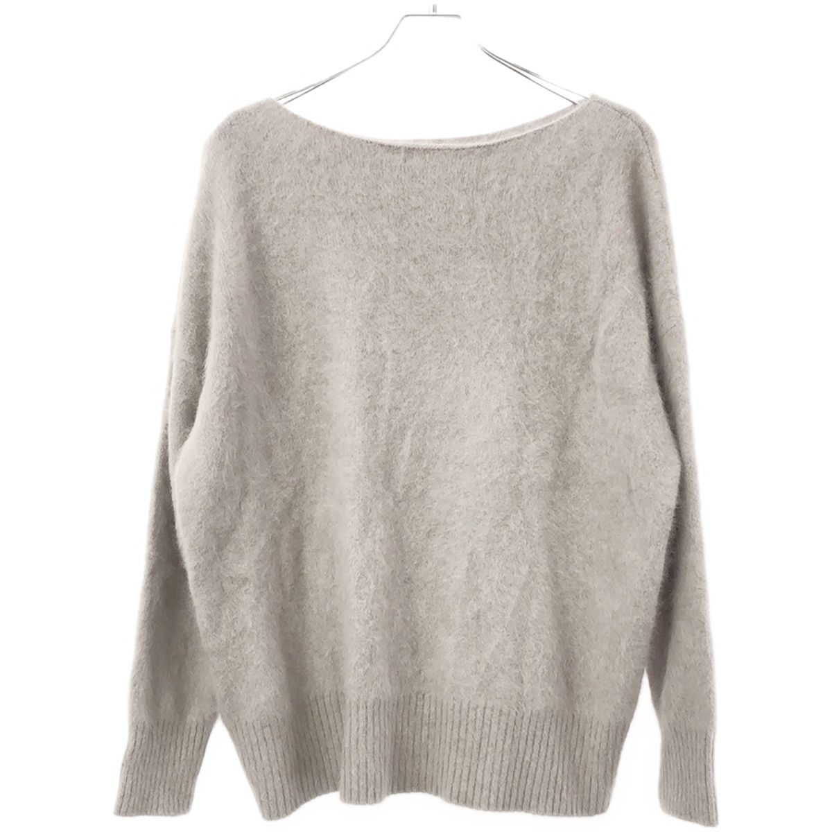 anuans アニュアンスラクーンファーニットボートネックニットプル