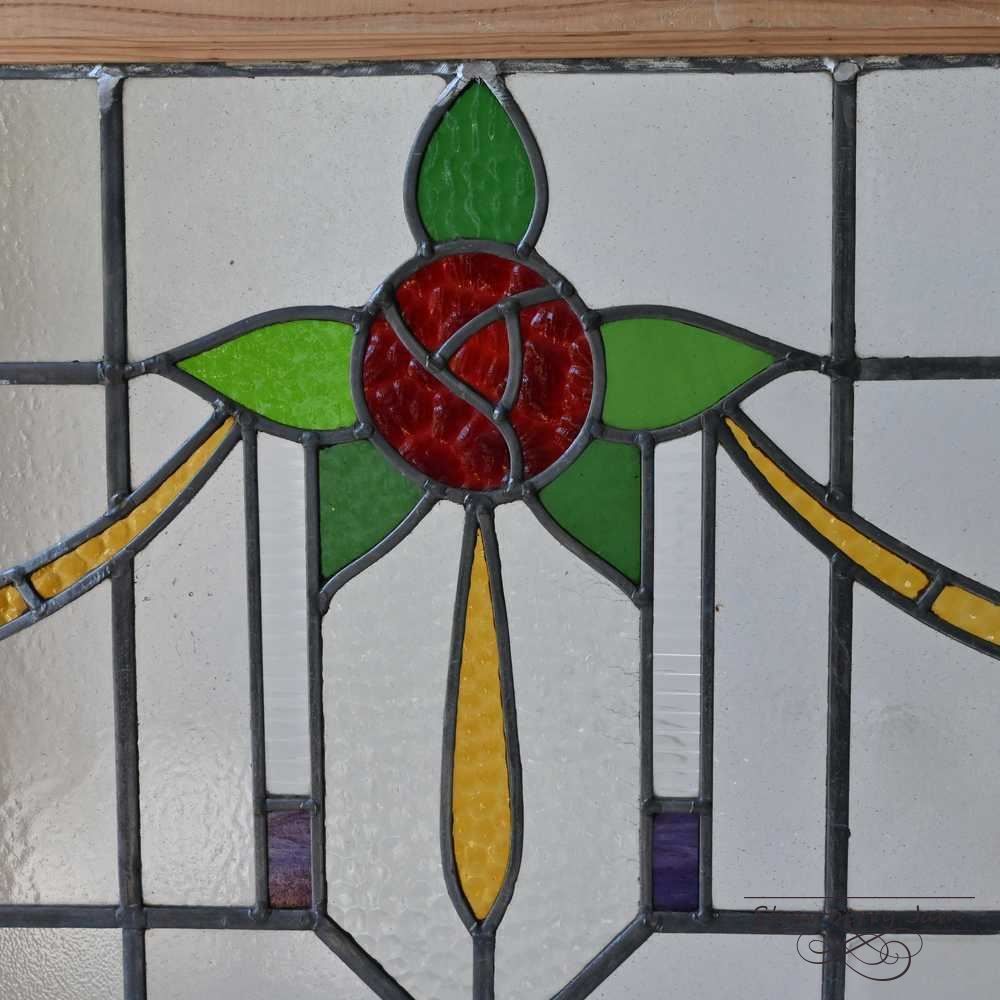 アンティークステンドグラス アンティーク ステンドグラス 61cm×49cm あ130-14