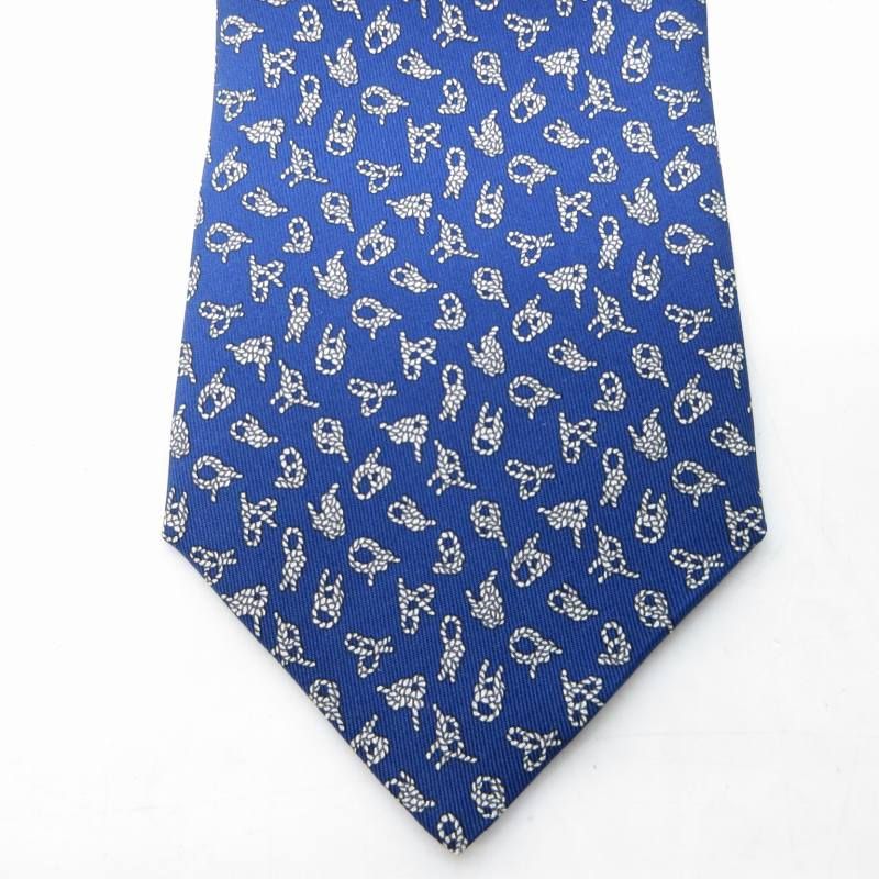 極美品　エルメス　シルク　ネクタイ　ネイビー　現行タグ　総柄 極美品✨】エルメス ネクタイ ネイビー 月 太陽 総柄 最高級