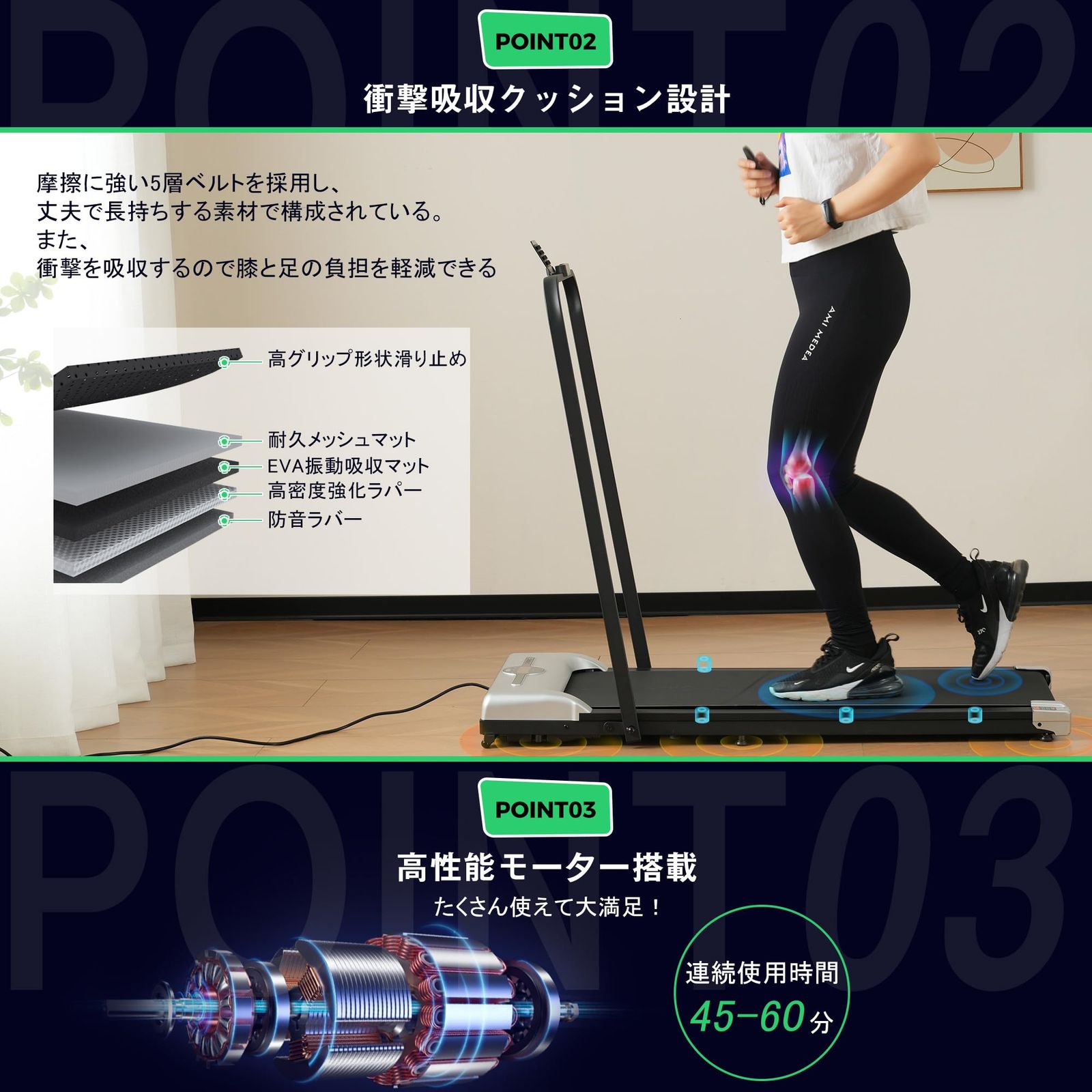 BTM 電動ランニングマシン トレッドミル ルームランナー 家庭用 フィットネスマシーン トレーニングジム ウォーキングマシン 折りたたみ  見やすい操作パネル 12種類プログラム 静音 防音防傷 広幅走行面 USB 音楽再生ジョギングマシン - メルカリ