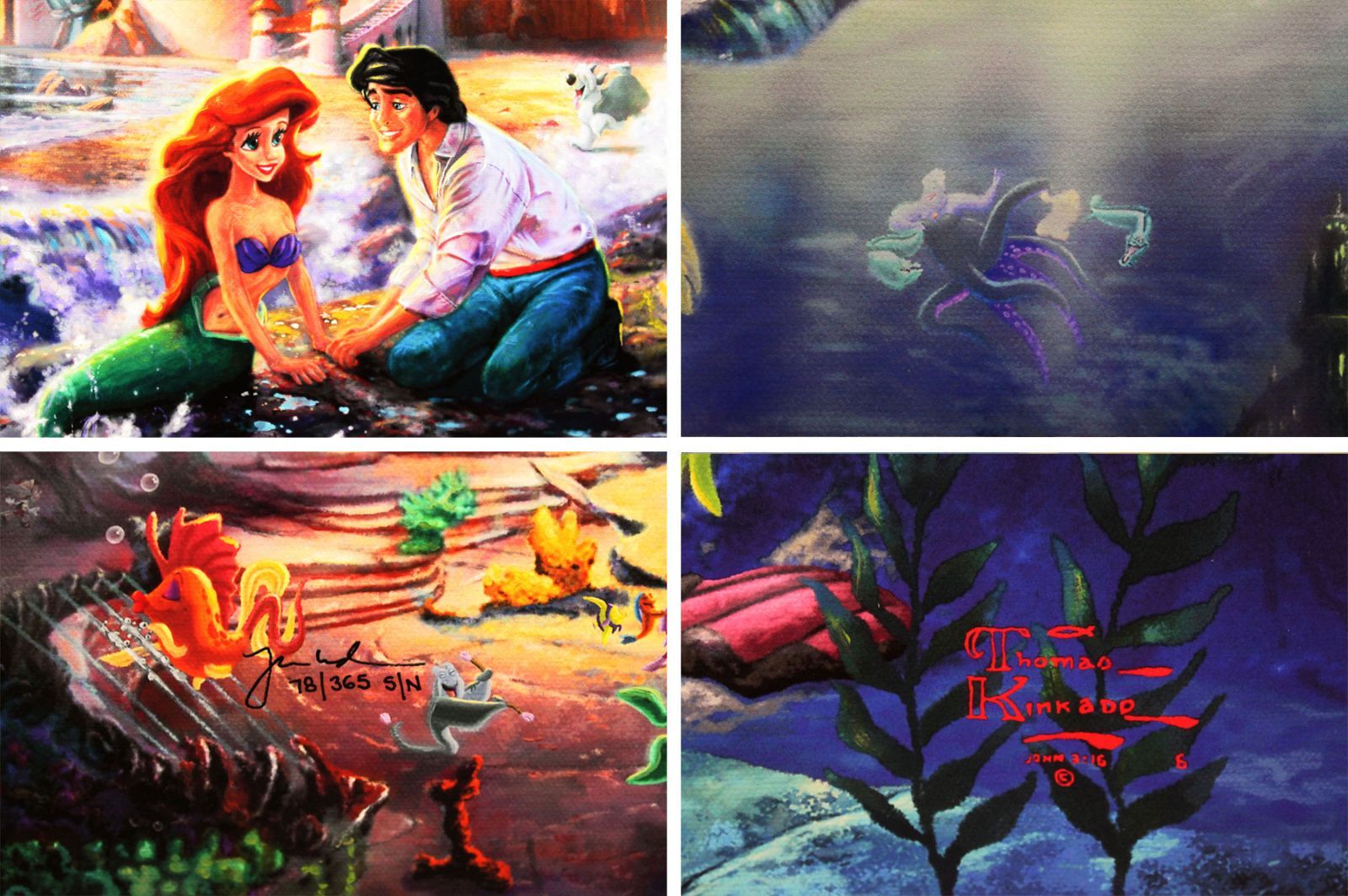 ディズニー/トーマス キンケード「リトル マーメイド」作品証明書 展示