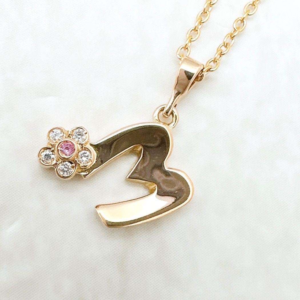 美品』ポンテヴェキオゴールド イニシャルM ネックレスダイヤモンド
