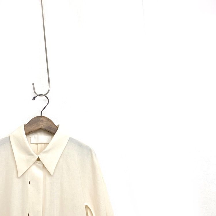 未使用品 Mame Kurogouchi マメクロゴウチ バックベルト ボリュームスリーブシャツドレス Viscose Hemp Shirtdress  ワンピース ホワイト 2 MM22SS-DR033 - メルカリ