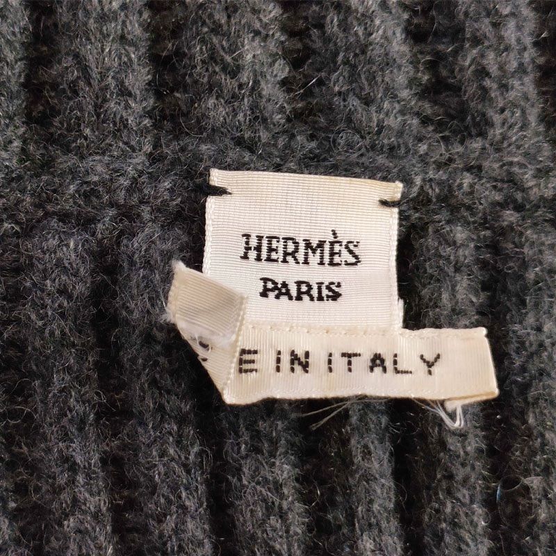 HERMES カシミヤ100％ レザーベルト ニットボレロ ケープ ポンチョ HERMES カシミヤ100％ レザーベルト ニットボレロ ケープ ポンチョ