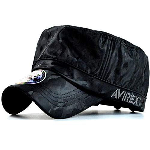 【迅速発送】AVIREX アビレックス ワークキャップ メンズ シャドーカモ ブラック 迷彩 カモフラージュ 黒 帽子 ミリタリーキャップ 14587800-80