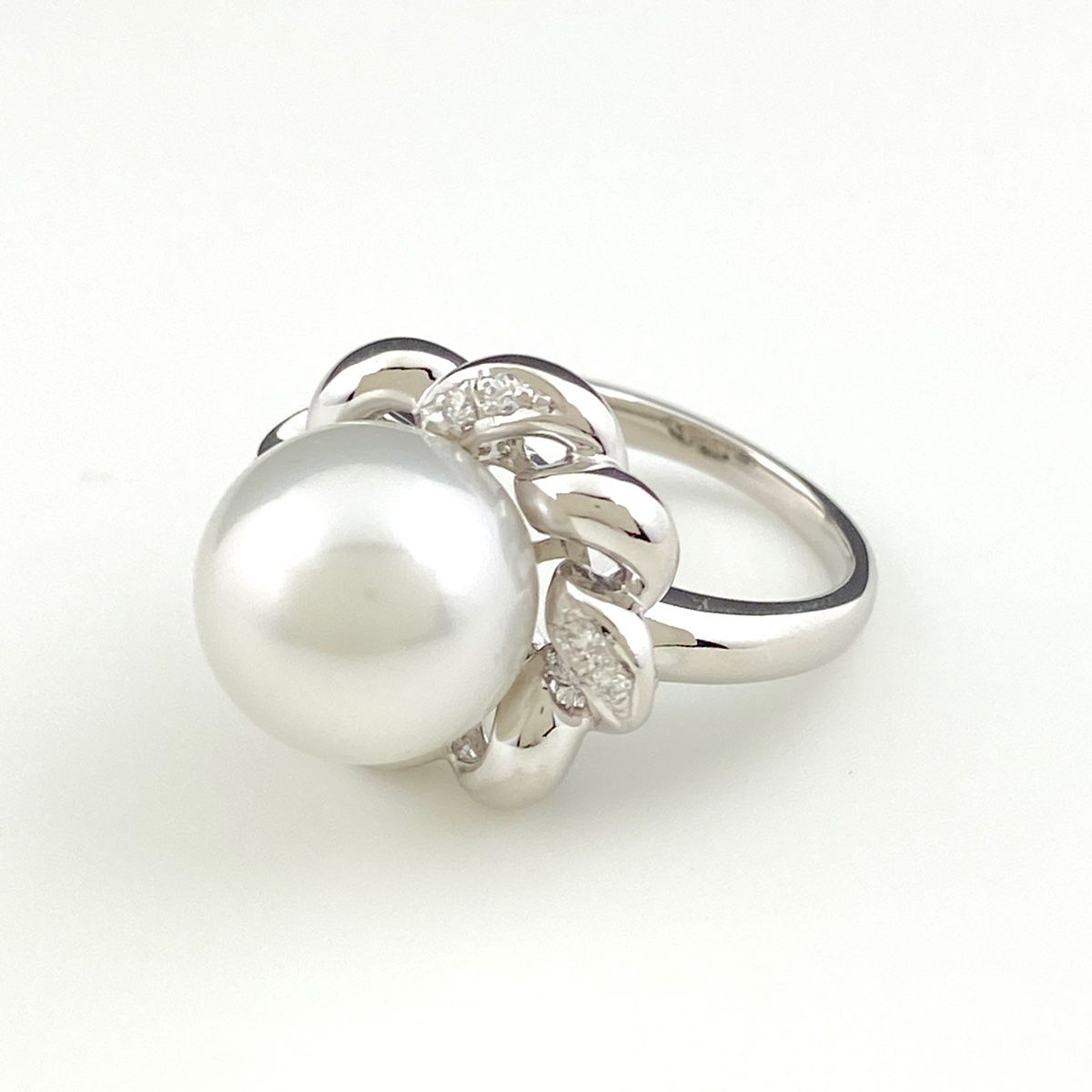 タサキ TASAKI パール デザインリング プラチナ メレダイヤ 真珠 指輪  