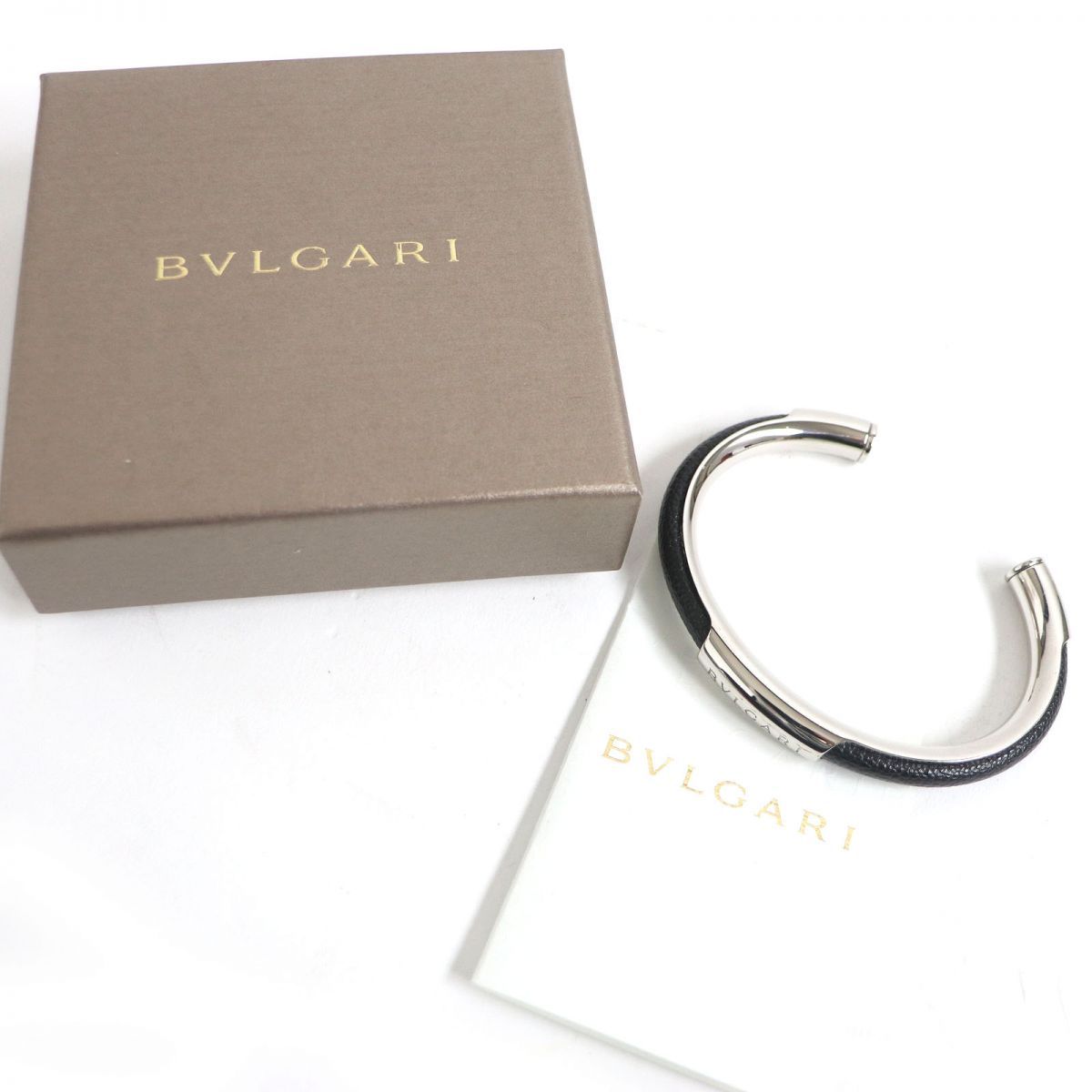 極美品□BVLGARI ブルガリブルガリ マン 291239 ロゴ入り カーフレザー