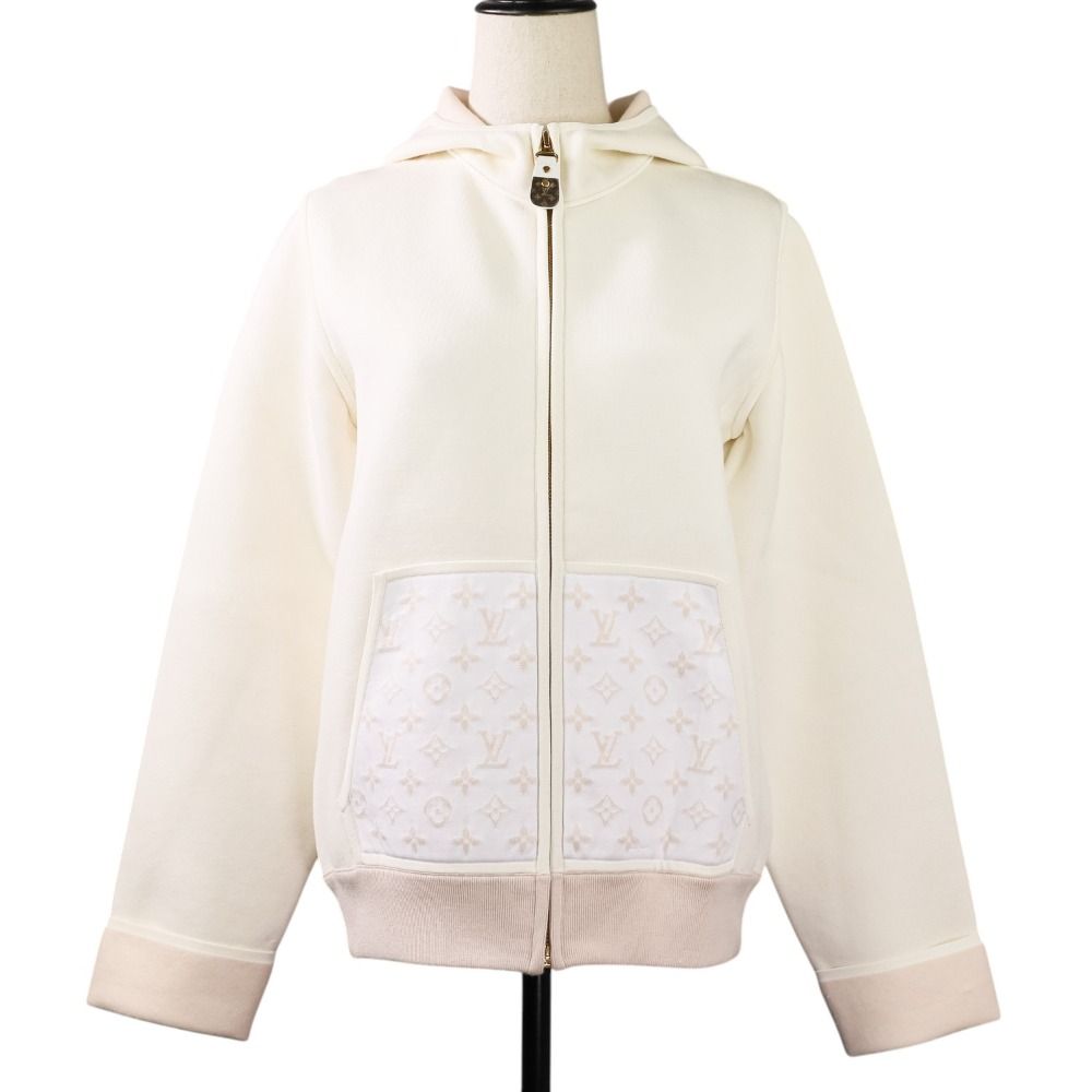 LOUIS VUITTON - 良品 24SS LOUIS VUITTON ルイヴィトン モノグラム ジップ スウェットパーカー RW241WW LN6 FQKC03 サイズM アイボリー レディース 古着 中古 USED 良品 24SS LOUIS VUITTON ルイヴィトン モノグラム ジップ