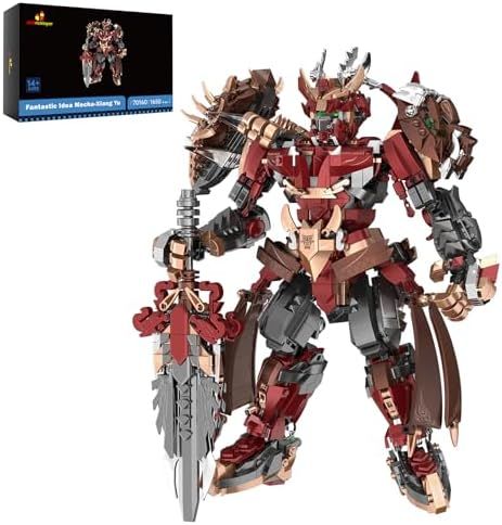 メカロボット組み立てセット 大人用 70160 アクションフィギュア ヒーローメカトイ 剣と可動ジョイント付き クールなメカモデルコレクションまたはホームディスプレイ 男の子 女の子への理想的なギフト