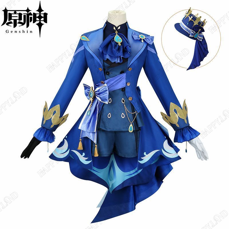 原神 フォカロルス コスプレ衣装 原神 げんしん ヒロイン 水神|Focalors ブラック コスプレ衣装 コスチュー