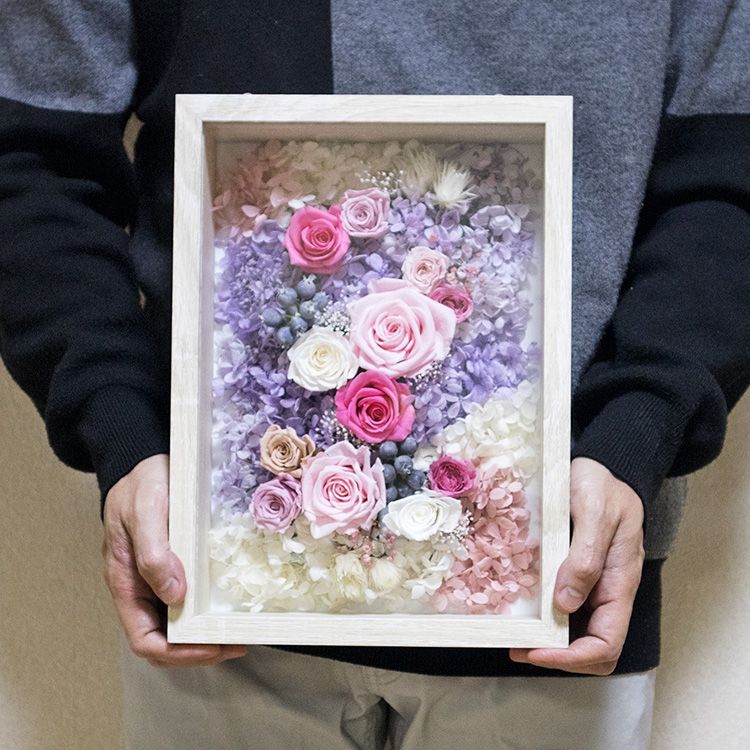 プリザーブドフラワーフレーム カーディナルレッド(赤系) 大きめ 額縁