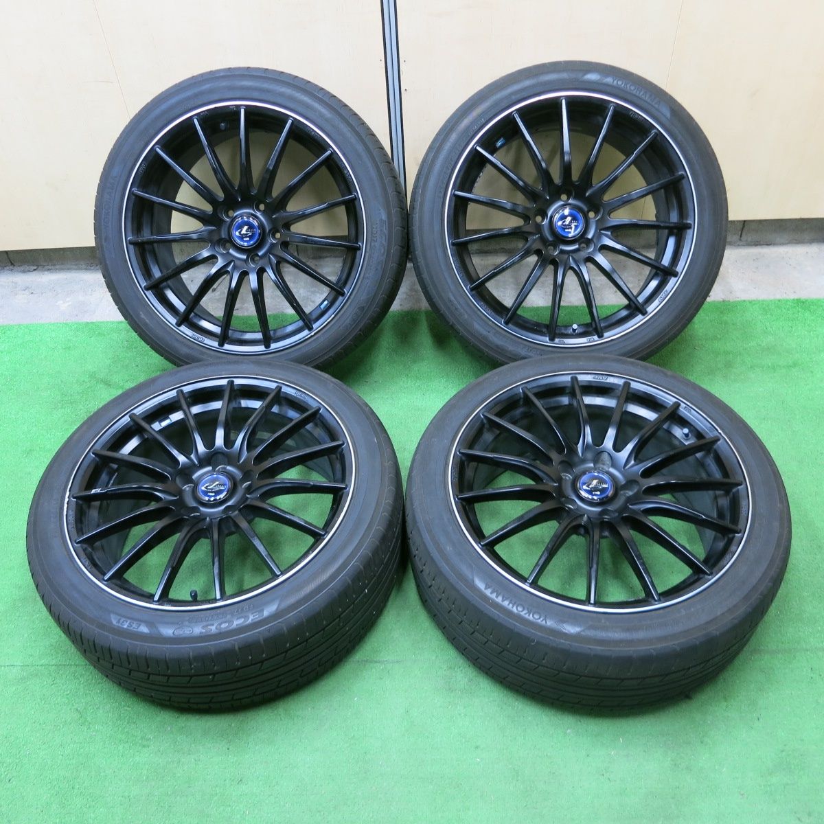 *送料無料* 4本価格★LEONIS AMF weds 225/45R18 ヨコハマ エコス ES31 レオニス 18インチ PCD114.3/5H★4062804ナノ