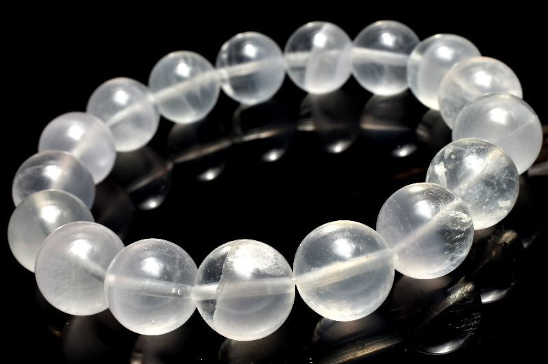 【１点物】ミルキー ラベンダーフローライト　12.5mm　ブレスレット パワーストーン 天然石 _MA3064