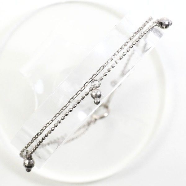 PT850 K18WG ブレスレット 総重量約1.8g 約18.5cm - メルカリ