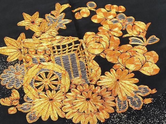 平和屋着物＃道行コート 刺繍 吉祥文 金彩 正絹 逸品 CAAT5603id
